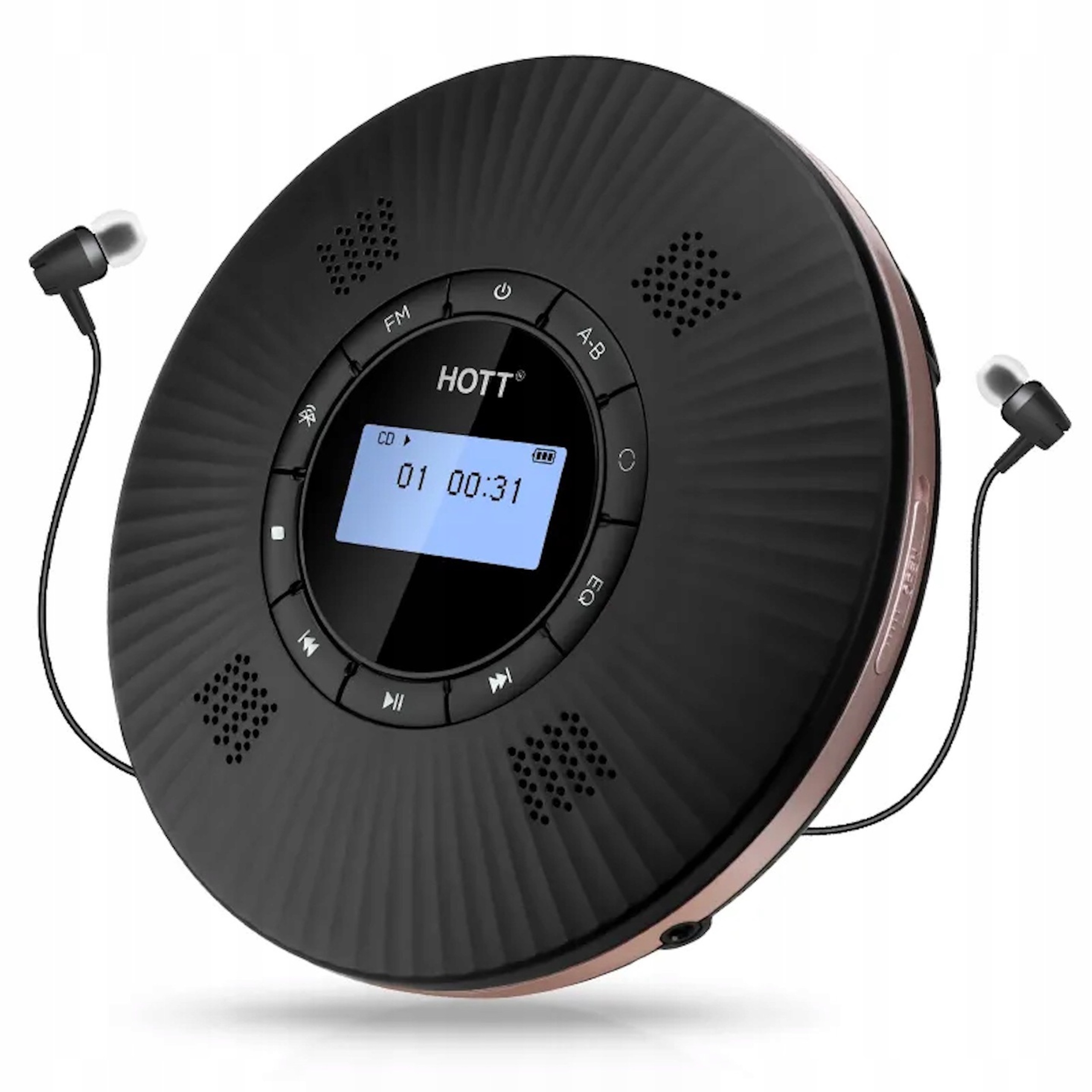 Prenosný CD prehrávač do auta, Bluetooth Fm Aux, Reproduktory, Hifi, Hott