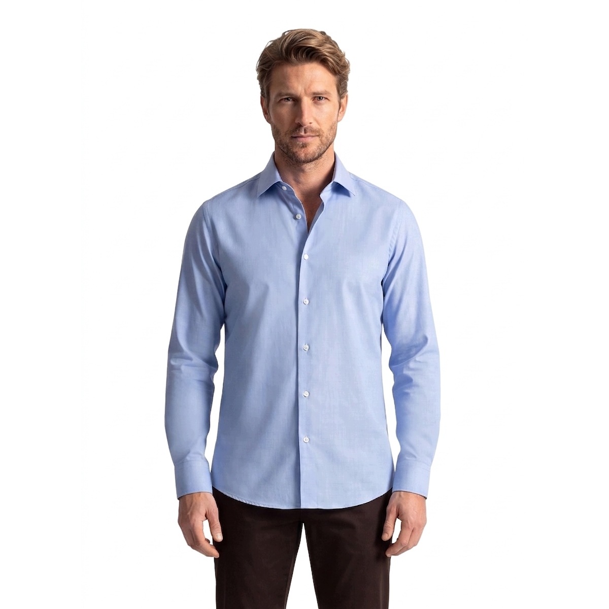 Modrá pánská košile Slim Fit s dlouhým rukávem Pako Lorente vel 43-44/188-194
