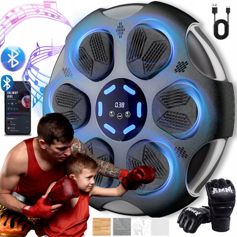 Hudební Boxovací Stroj Bluetooth S Rukavicemi V Tréninkové Boxerské Stěně