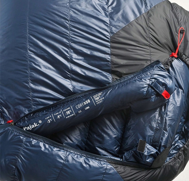 Śpiwór puchowy Pajak CORE 550 SHORT Model core 550