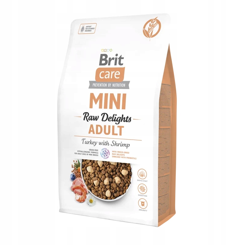 Levně Brit Care Dog Mini Grain Free Raw Delights Adult Krůta s krevetami 2 kg