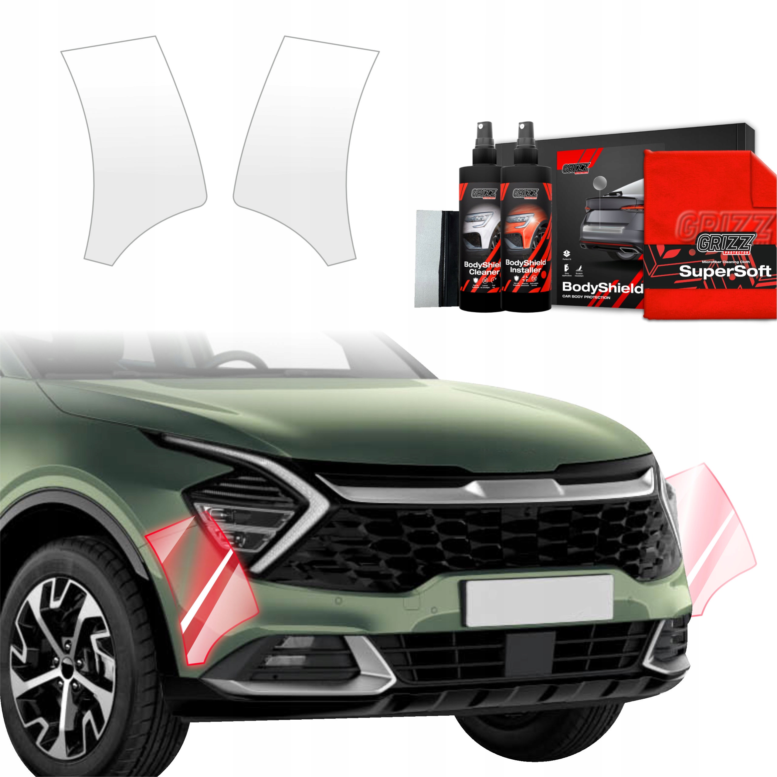 2v1 Fólie na nárazník Ppf pro Kia Sportage 5 (2021-2025) Grizz