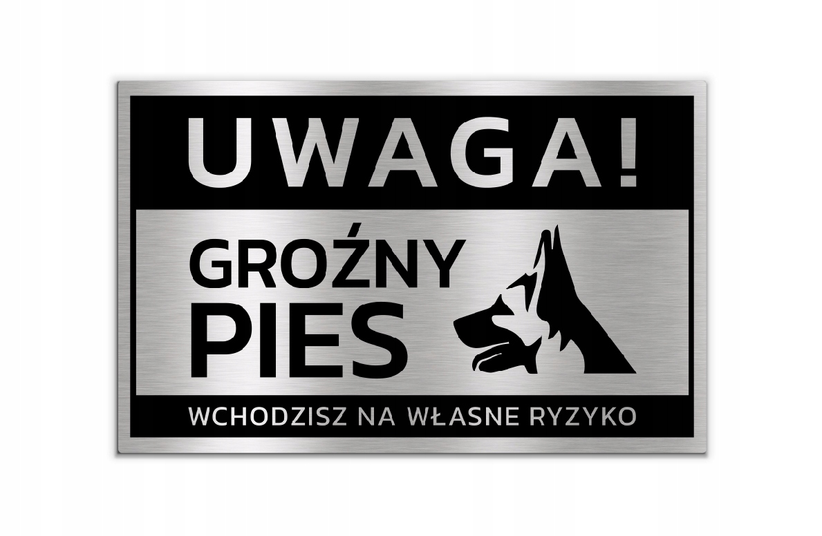 

Tabliczka Groźny Pies 30x19 Aluminiowa