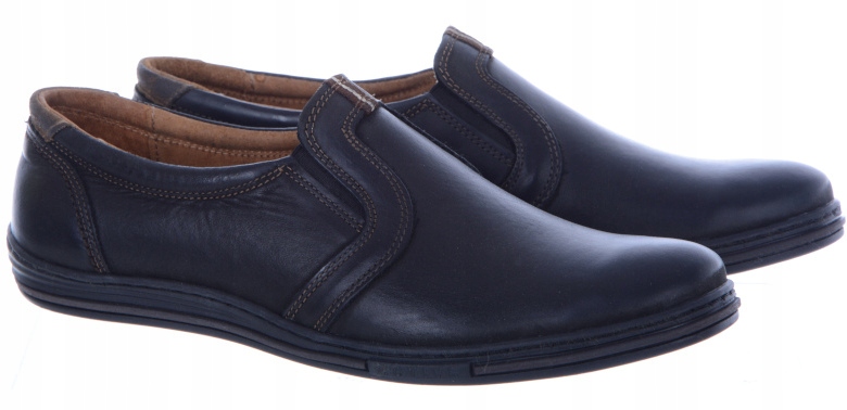 Pánské polobotky 220 Elegantní kožené černé 42