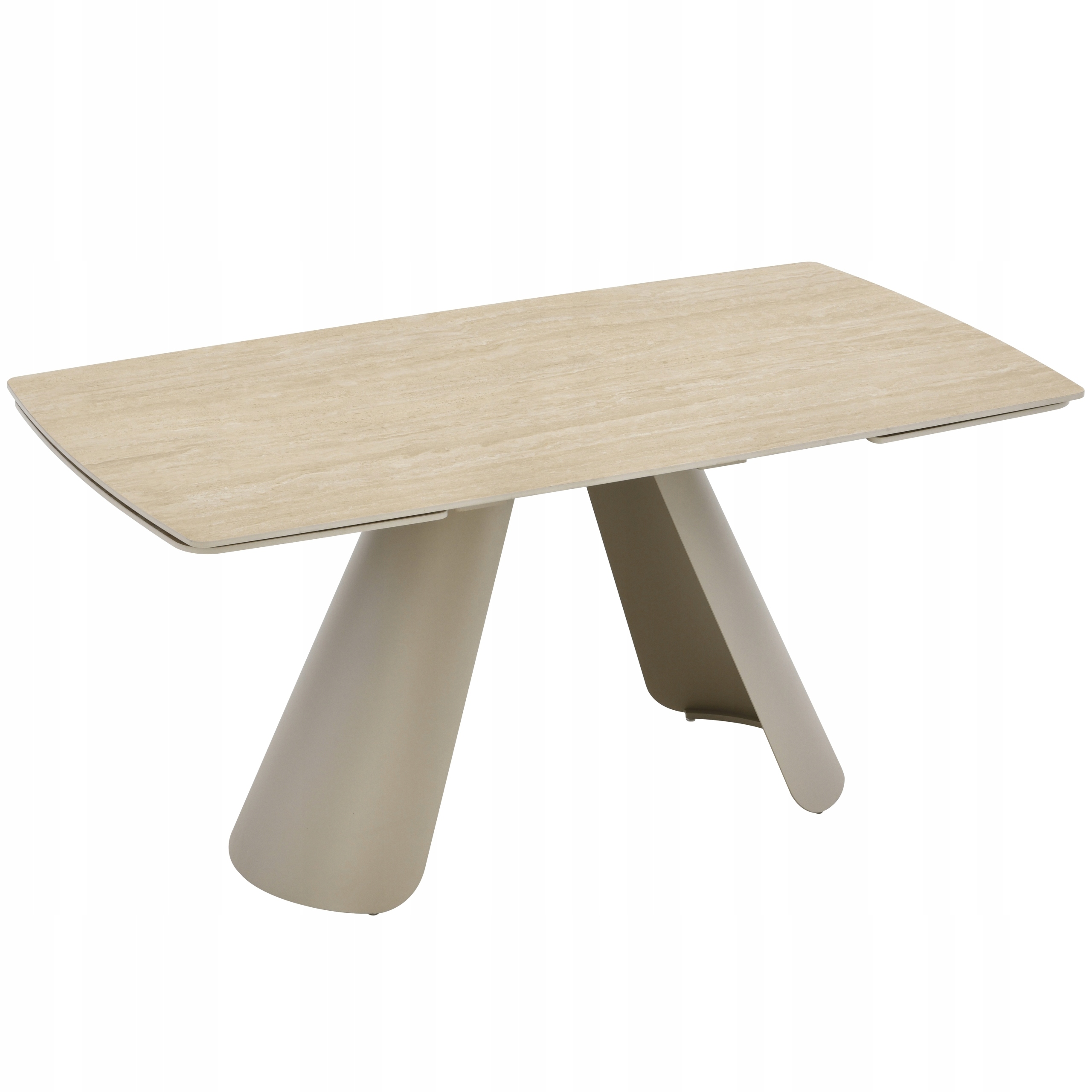 Stół rozkładany prostokątny ceramiczny beżowy do salonu Melvo 160-240 cm