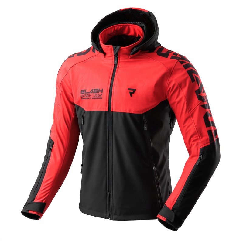 Textilná Motocyklová Bunda Rebelhorn Slash Spider Black Red Softshell Xs
