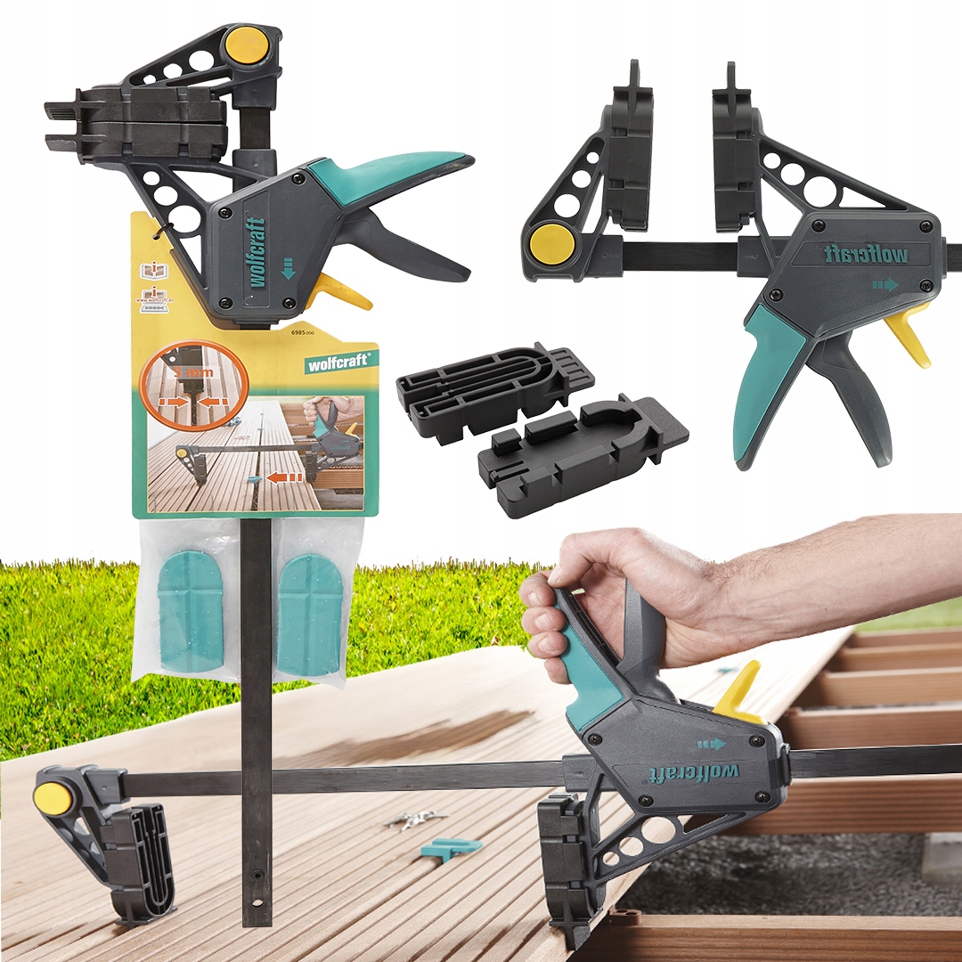 Ścisk Stolarski Montażowy Do Budowy Tarasu Wolfcraft 6985000