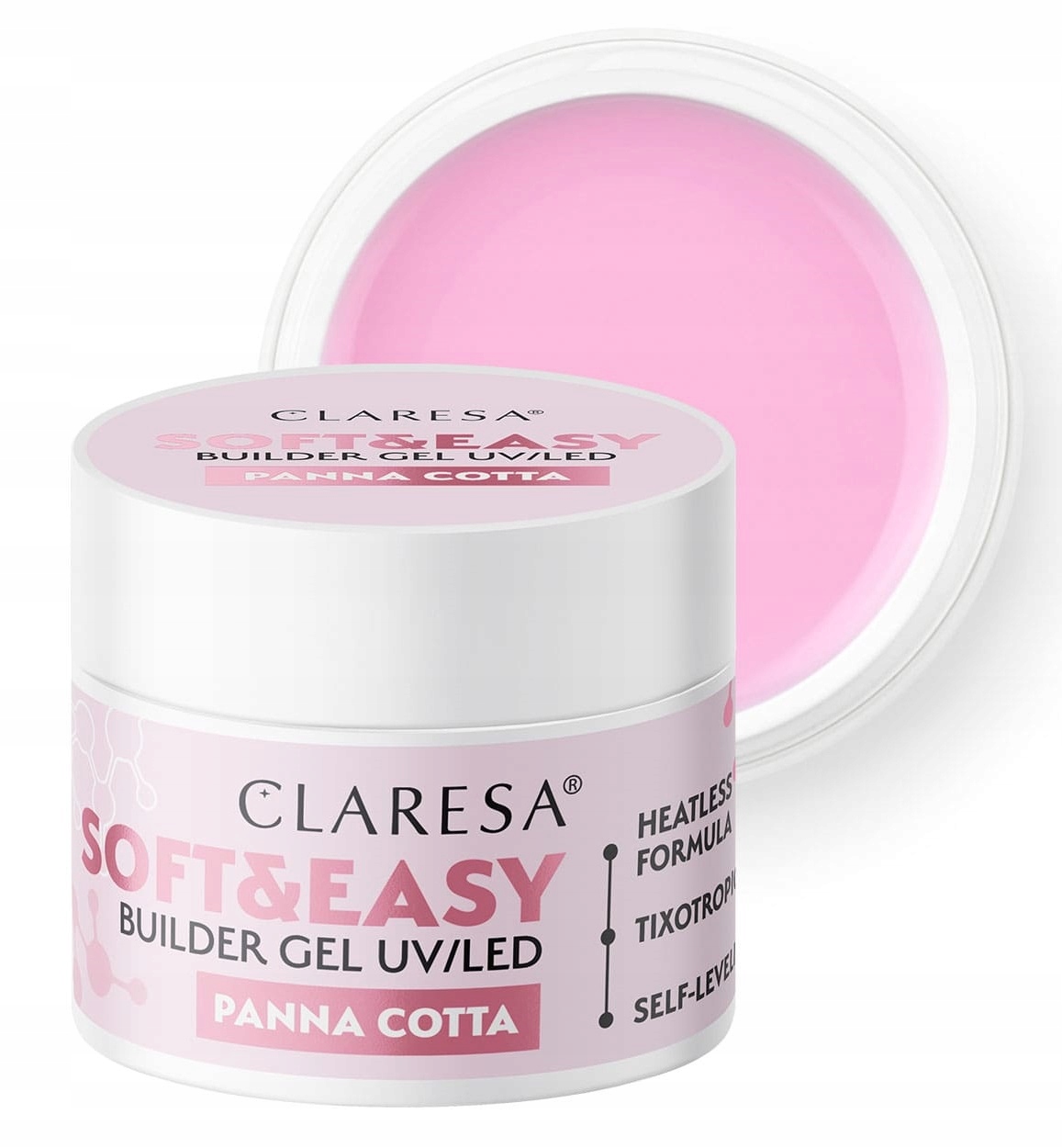 CLARESA SOFT & EASY ŻEL BUDUJĄCY Z TIKSOTROPIĄ WYBÓR KOLORU 12 g Kolor dominujący róże i fiolety