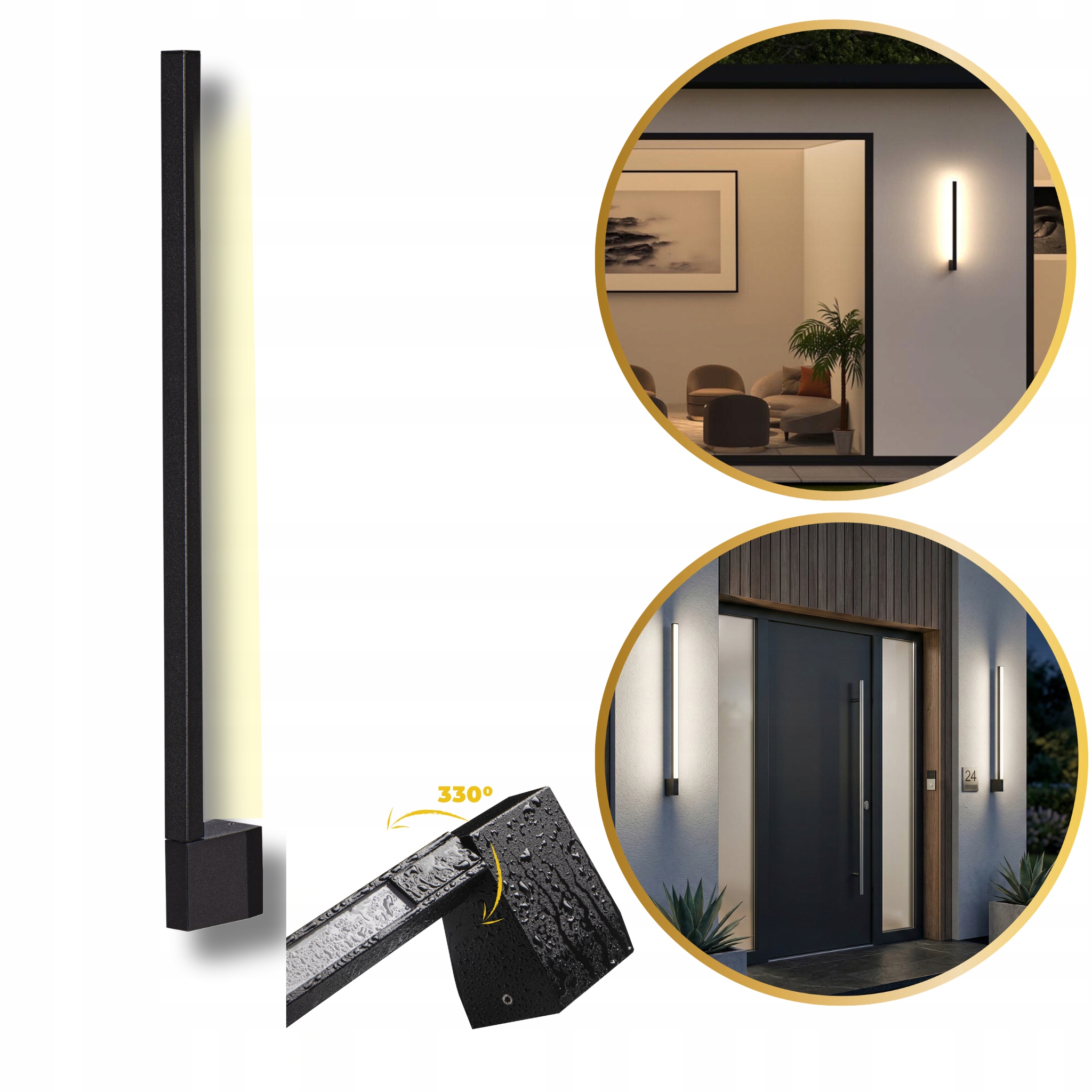 Lampa oprawa elewacyjna LL Infuls S06 8W Nw-b IP54 czarna regulacja