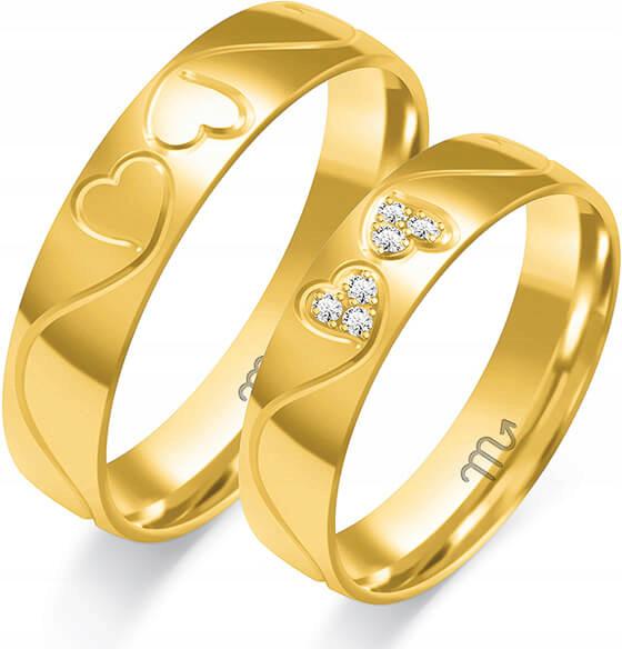 Zlatý snubní prsten s zirkony 585, 14 15 16, exkluzivní kolekce
