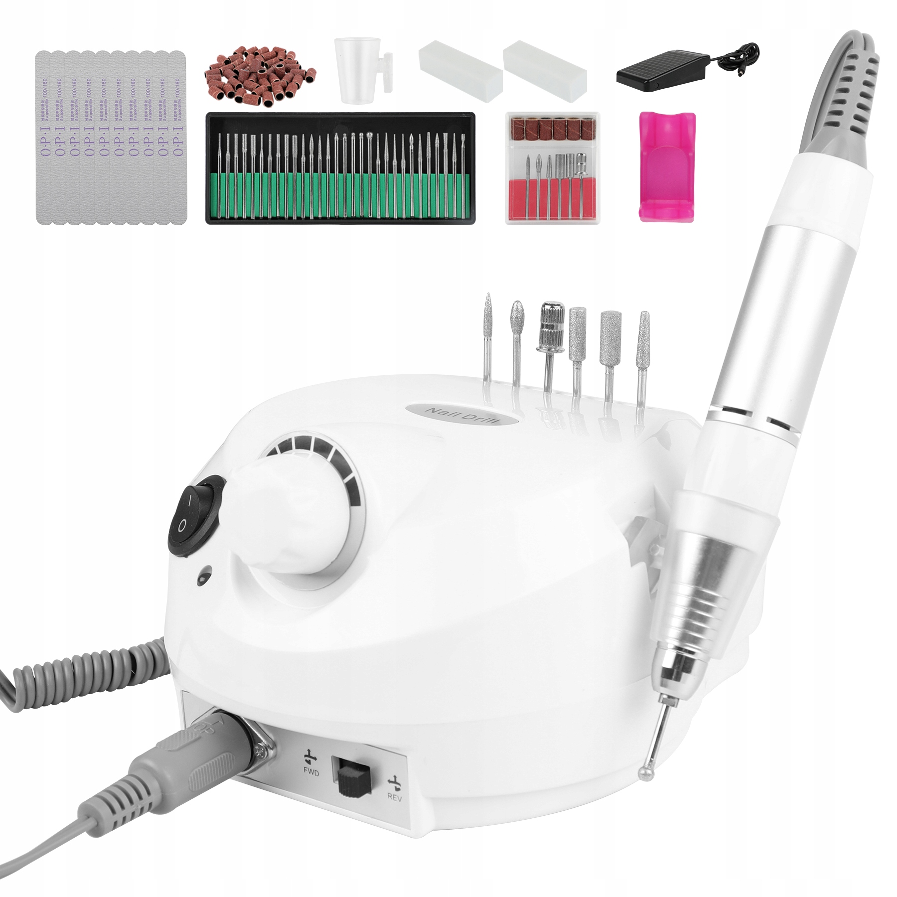 Bruska Na Nehty Manikúra Pedikúra Frézy 15W Sady Fréz Pilník