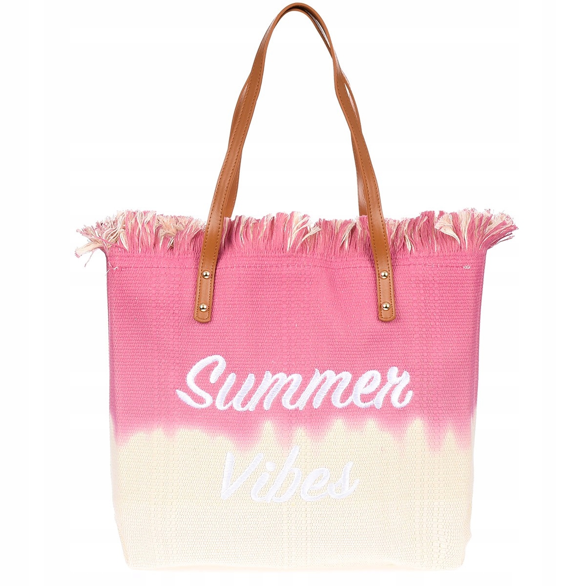 Plážová taška bavlněná velká na léto, rukojeti, zip