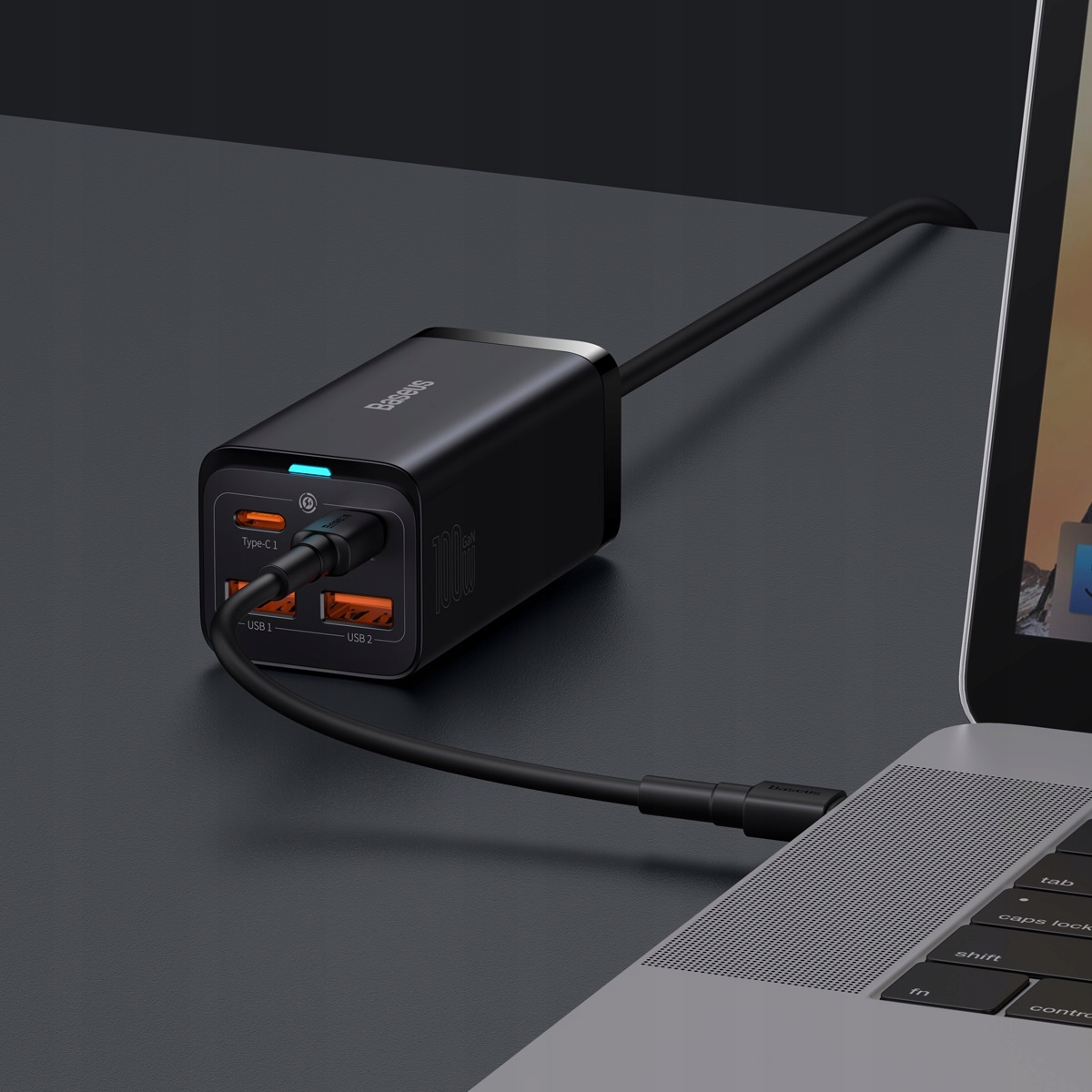 BASEUS ŁADOWARKA SIECIOWA LISTWA ZASILAJĄCA ZASILACZ 4x USB USB-C QC4 100W Prąd wyjściowy 5000 mA