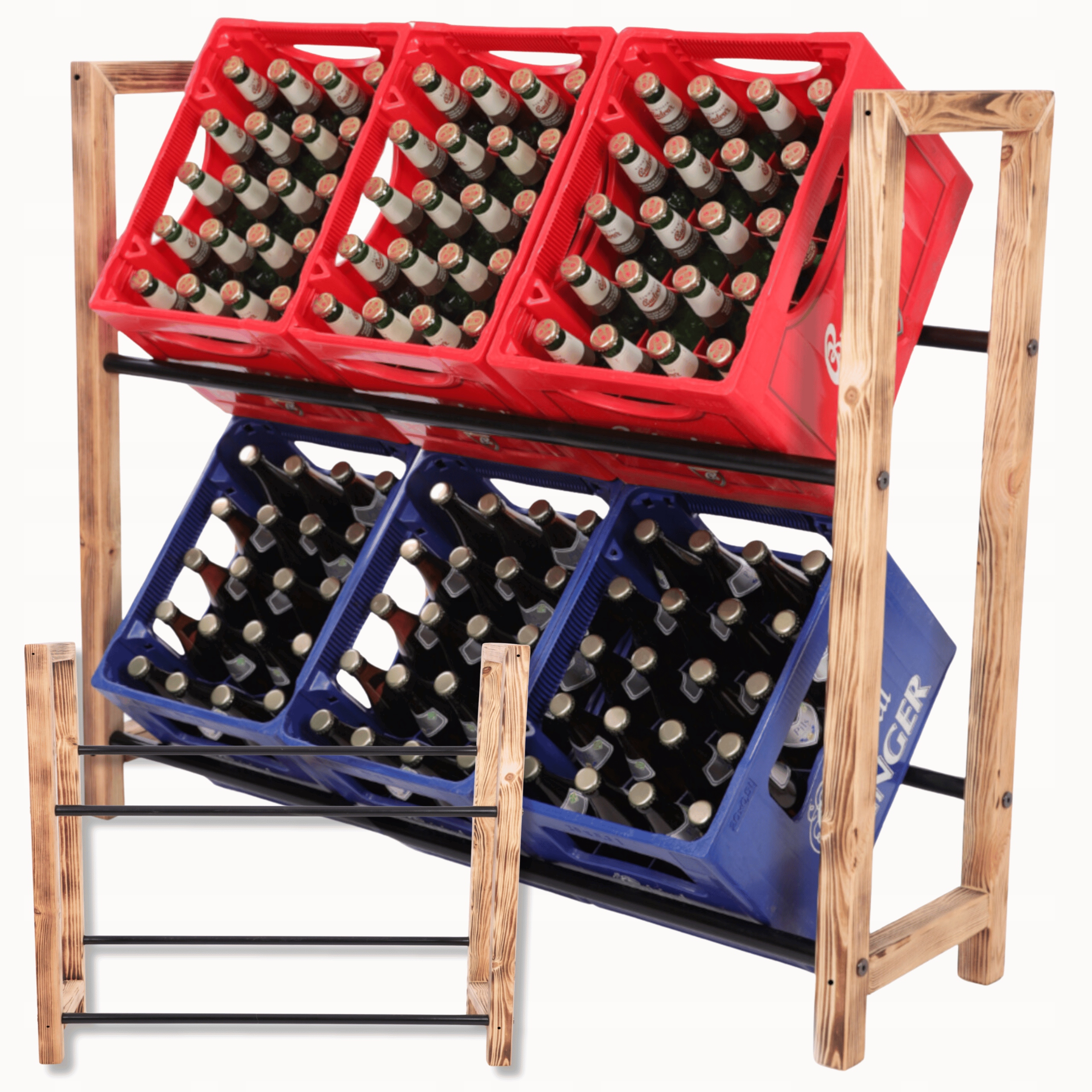 Regál na nápoje, pivo, stojan na transportéry, Kovové Tyče, Eko