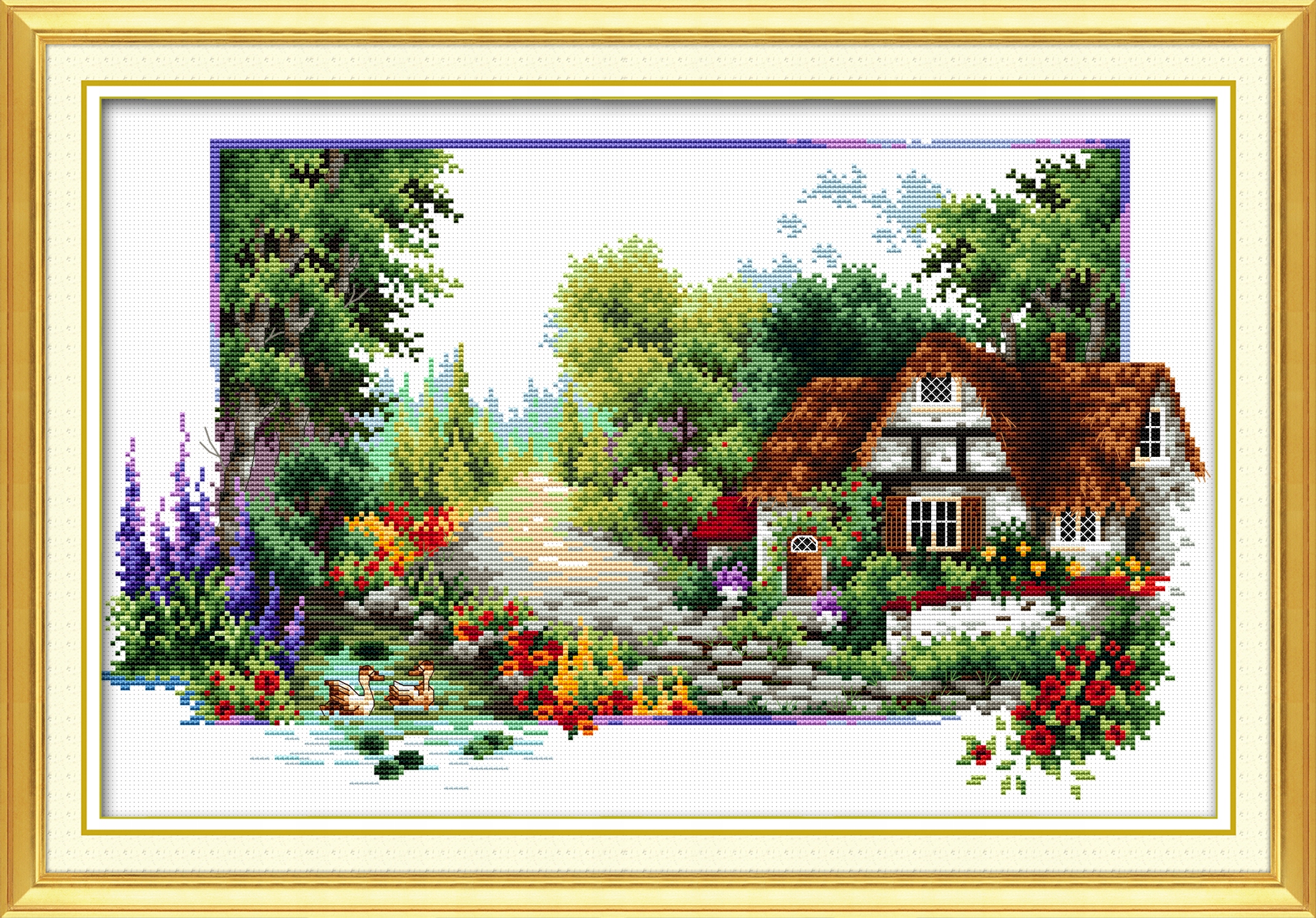 Křížková výšivka počítaná sada (kanva, mulina)