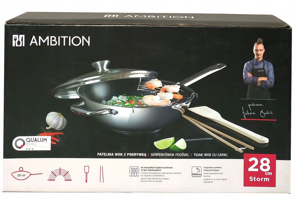 

Patelnia głęboka Wok 28cm Ambition Storm akcesoria