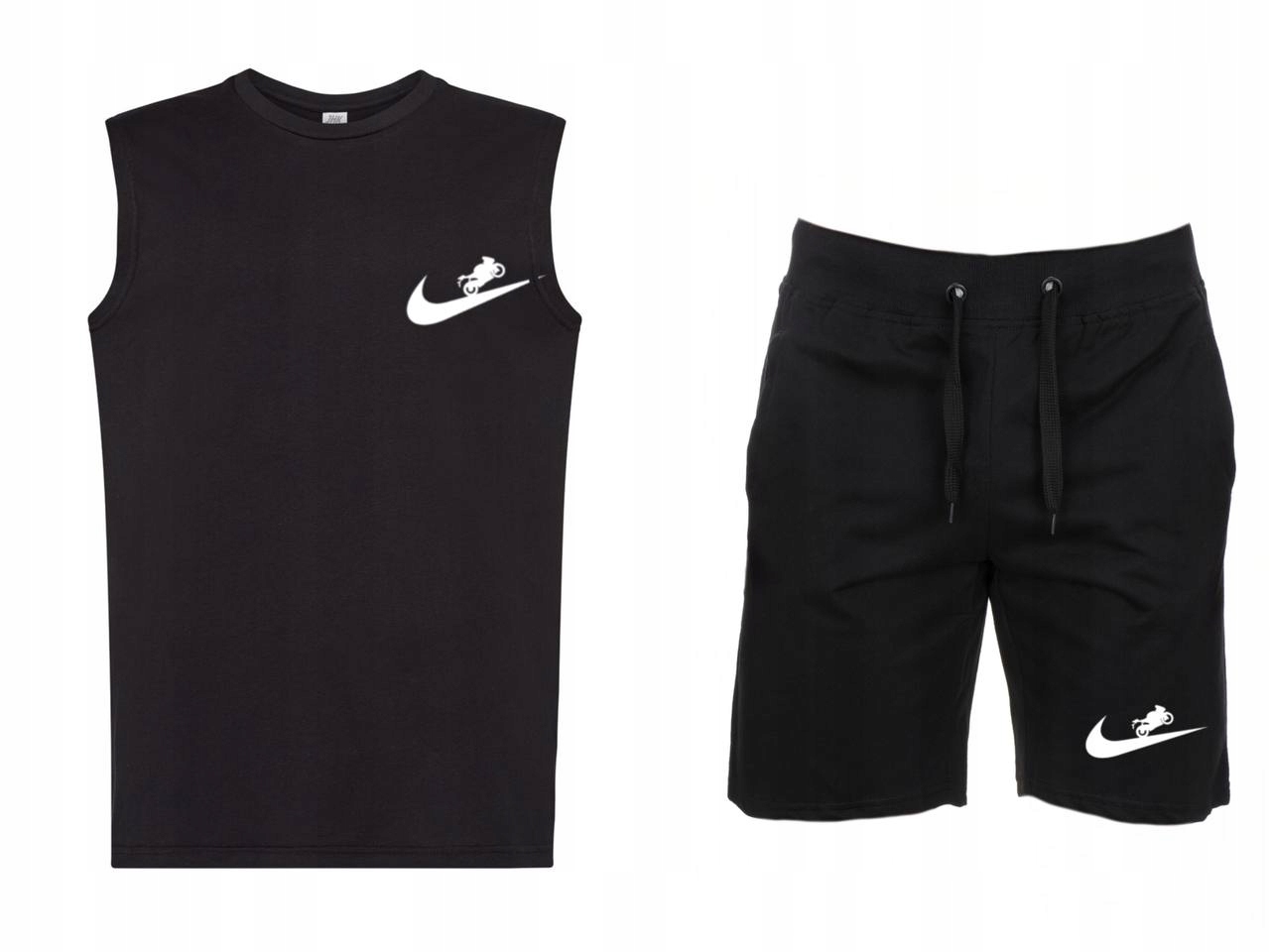 Sada: Tílko Bez Tričko Motocyklové Krátké Kraťasy L