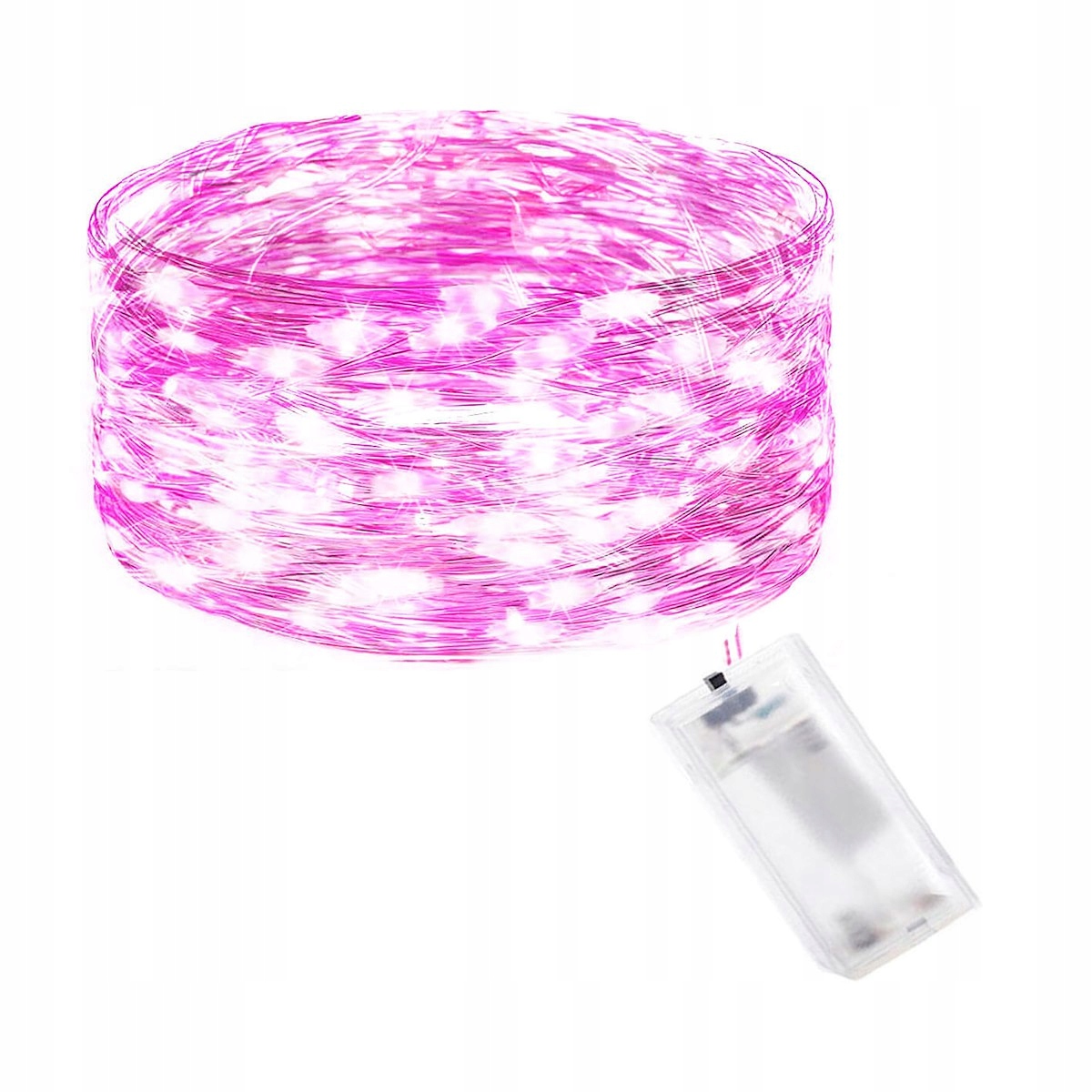 

Lampki Choinkowe 20LED Druciki Baterię Różowe 2m