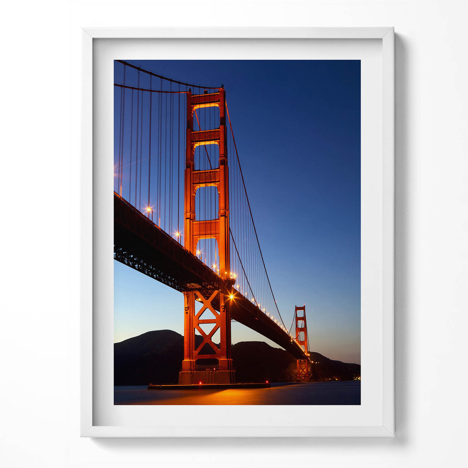 Dekorace obraz v bílém rámu na zeď Most Golden Gate bridge 60x80 cm