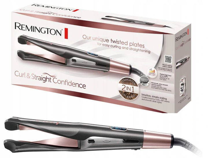 Žehlička na vlasy Remington S6606 2v1 keramická, kučeravé vlny pro