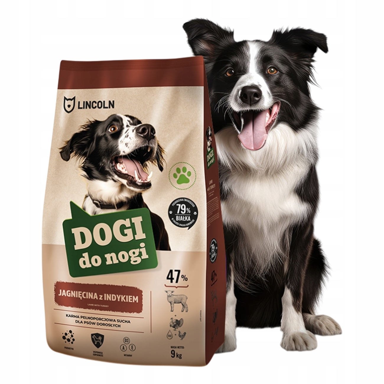 Sucha Karma Dla Psa Jagnięcina Premium Wysoka Zawartość Mięsa 9KG