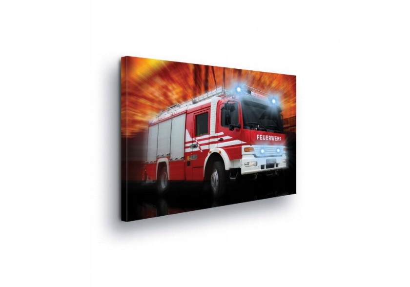 Obraz 100x75 Hasičský vůz záchrana rychlost dynamika oheň světlo akce