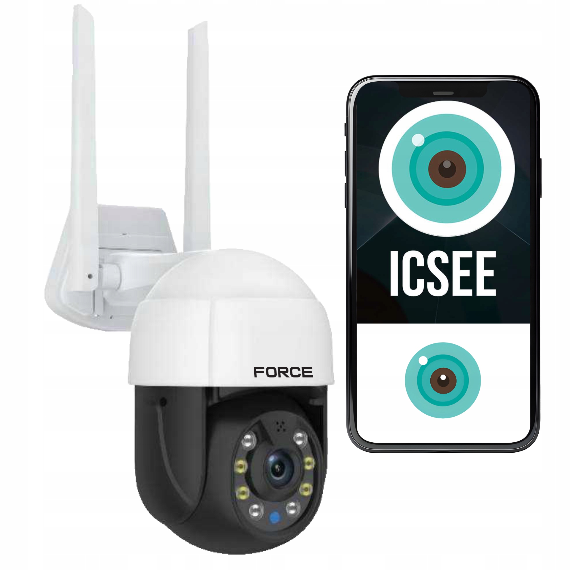 Force Kamera Ptz Venkovní Otočná Ip Wifi Fullhd 4MPx 4xZOOM Alarm Icsee