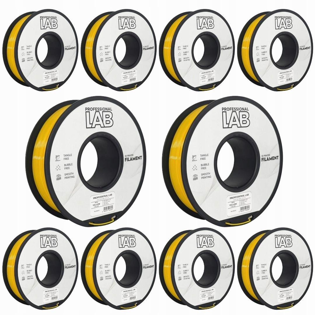 10 x Filament Petg Yellow Žltý Prof. Lab 1,75 mm 1000 g 3D tlačiareň