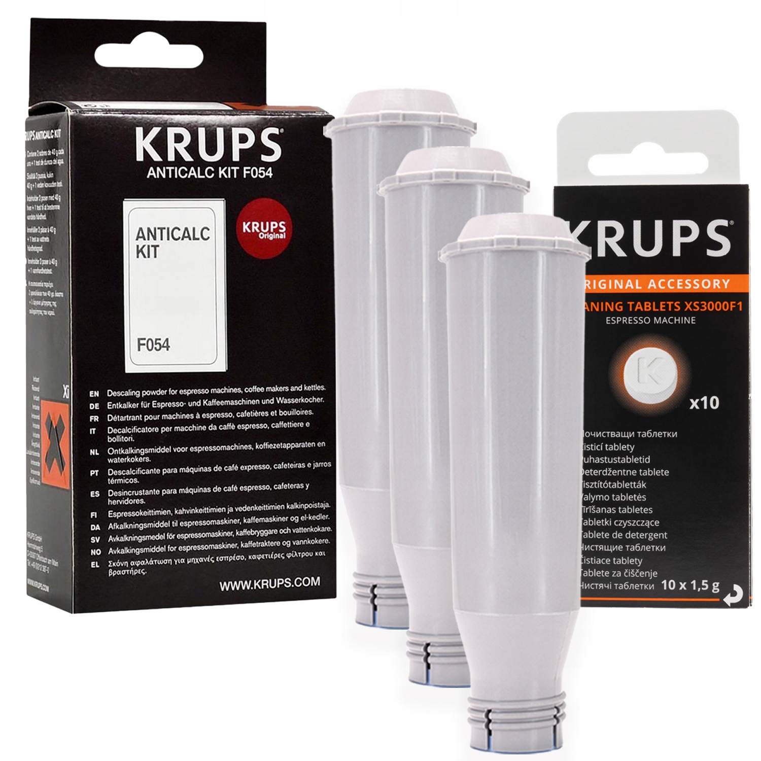 Filtr do ekspresu Krups CDCMS5 x3 Odkamieniacz F054 tabletki XS3000