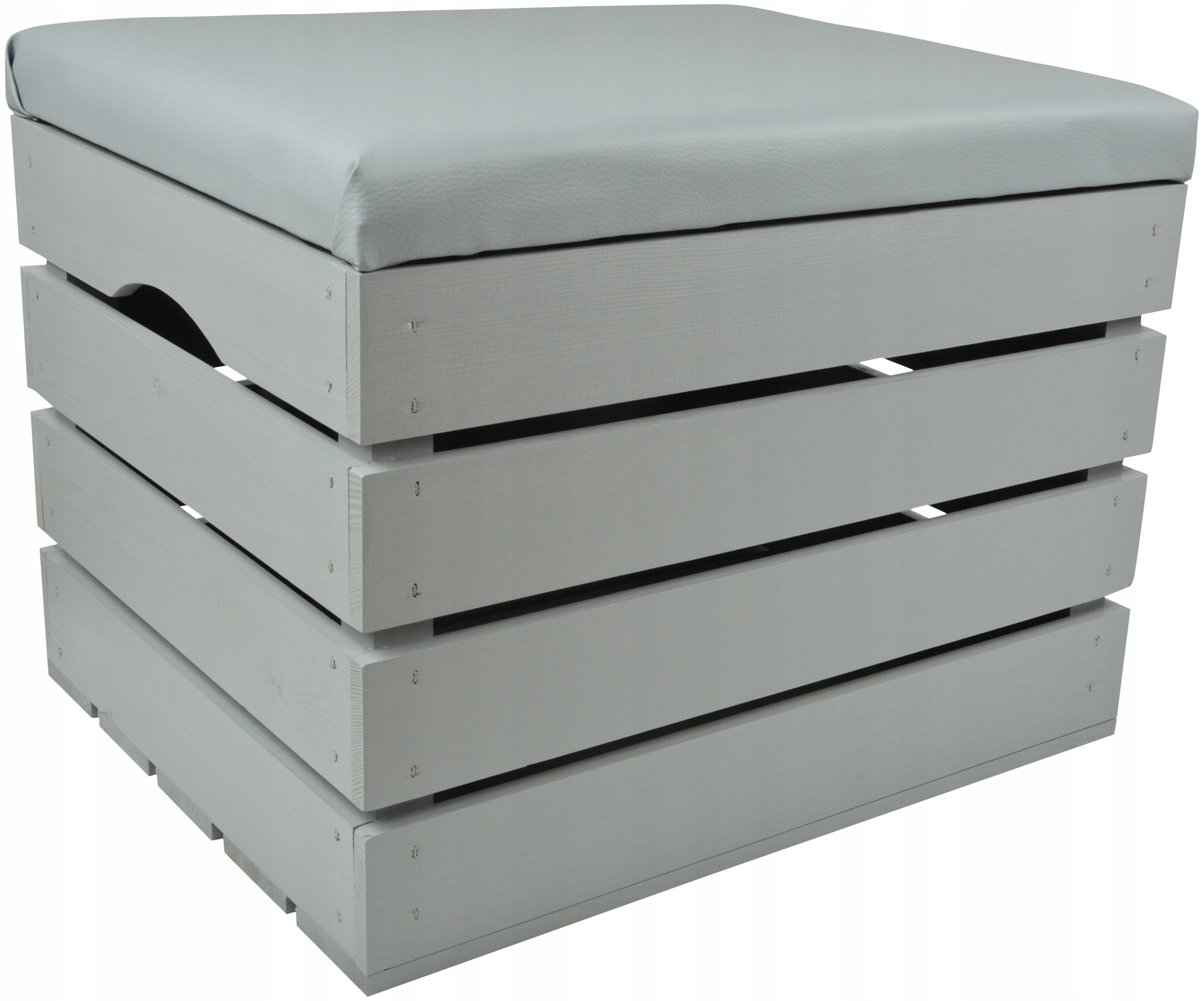 SKRZYNIA DREWNIANA PUFA KUFEREK SIEDZISKO EKOSKÓRA