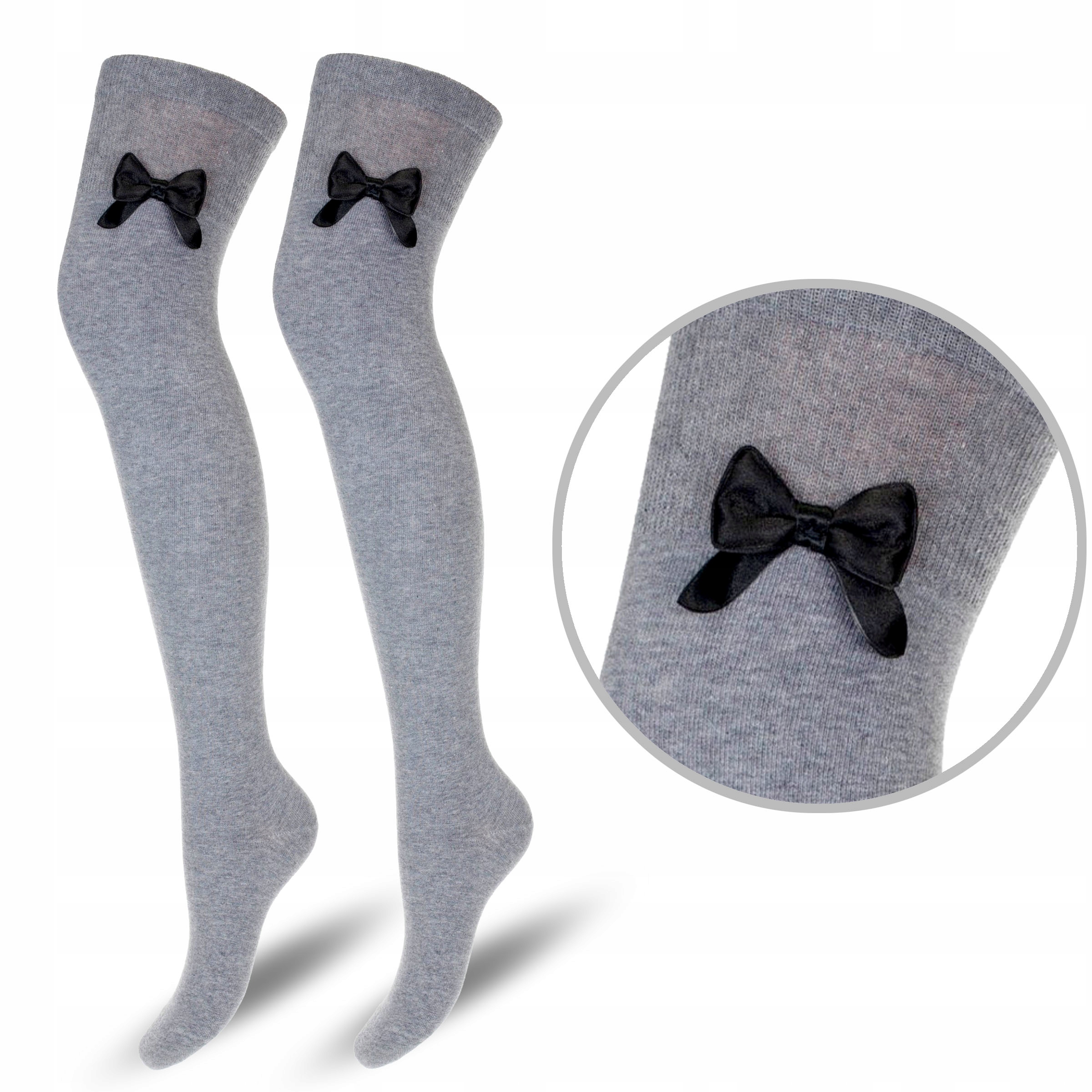 

bawełniane zakolanówki Damskie z Kokardką Milena