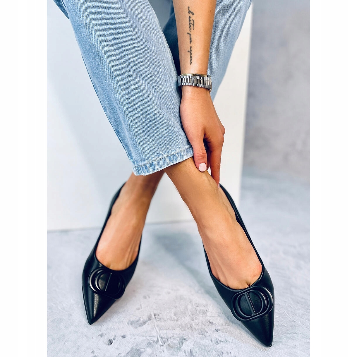 Czarne Skóra ekologiczna Inny materiał r.36 Rozmiar 36