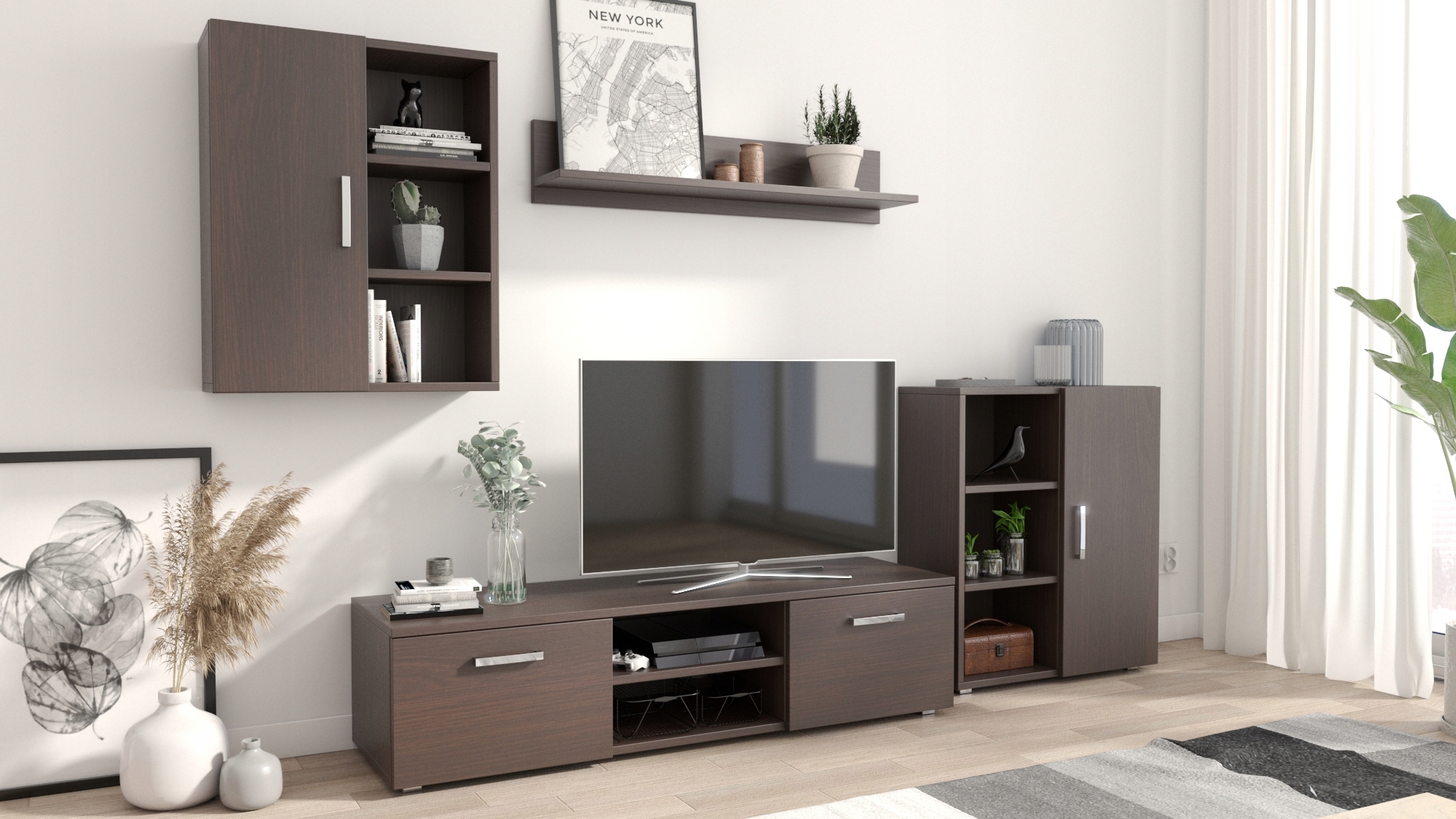 Nábytková Stěna Dedal wenge rtv komoda police skříňka Per