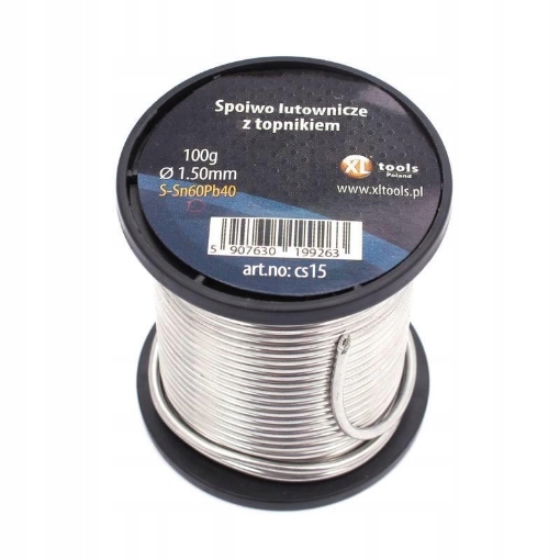 

Cyna do lutowania z topnikiem 2,0 100gr rolka