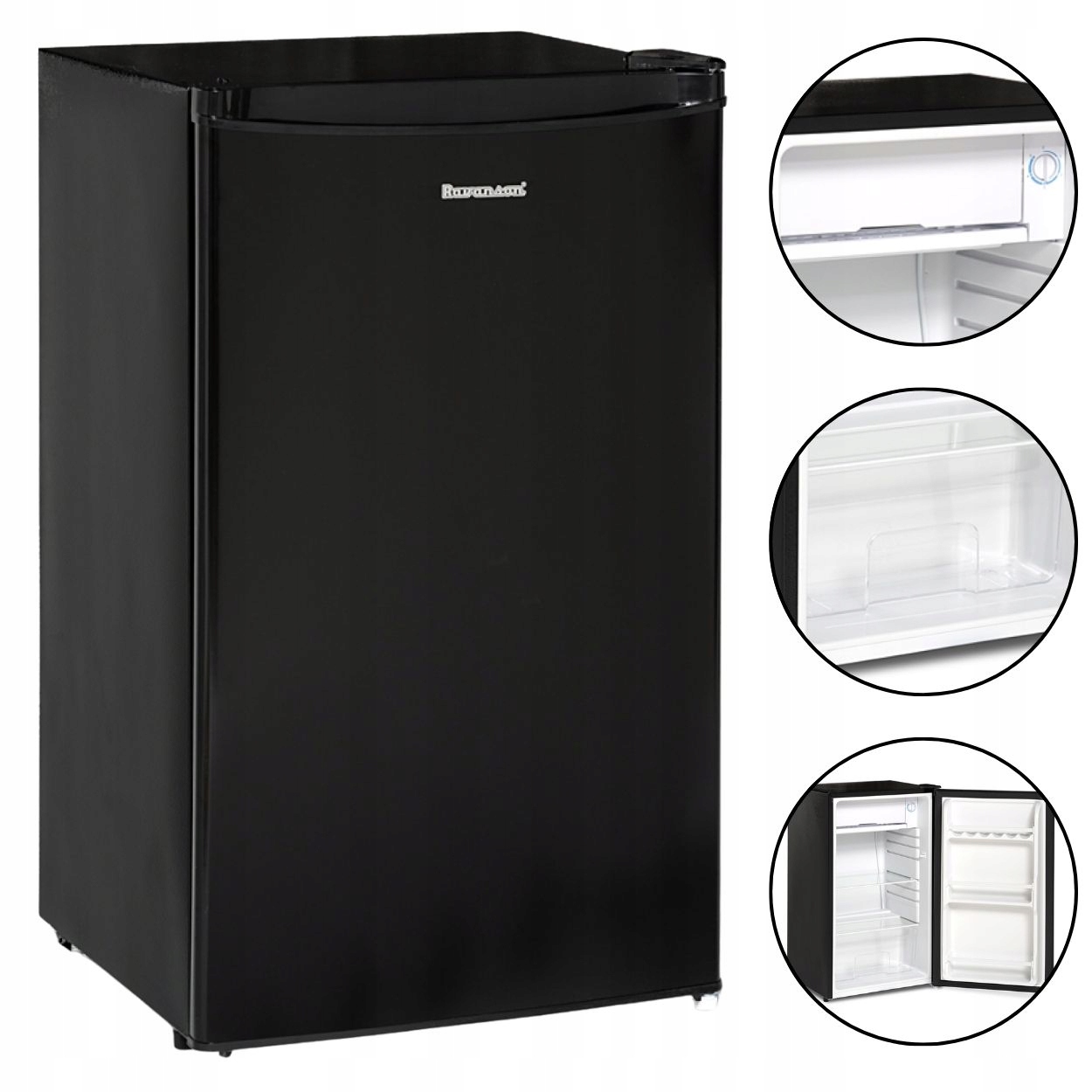 Lodówka Ravanson LKK-90B Mała Czarna Pojemna Wolnostojąca