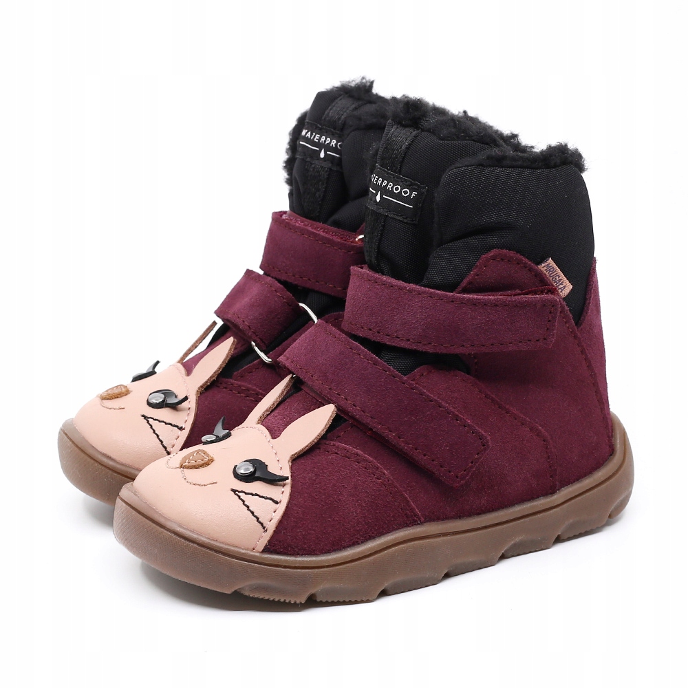 Mrugała trzewiki zimowe barefoot Heli bunny plum 23