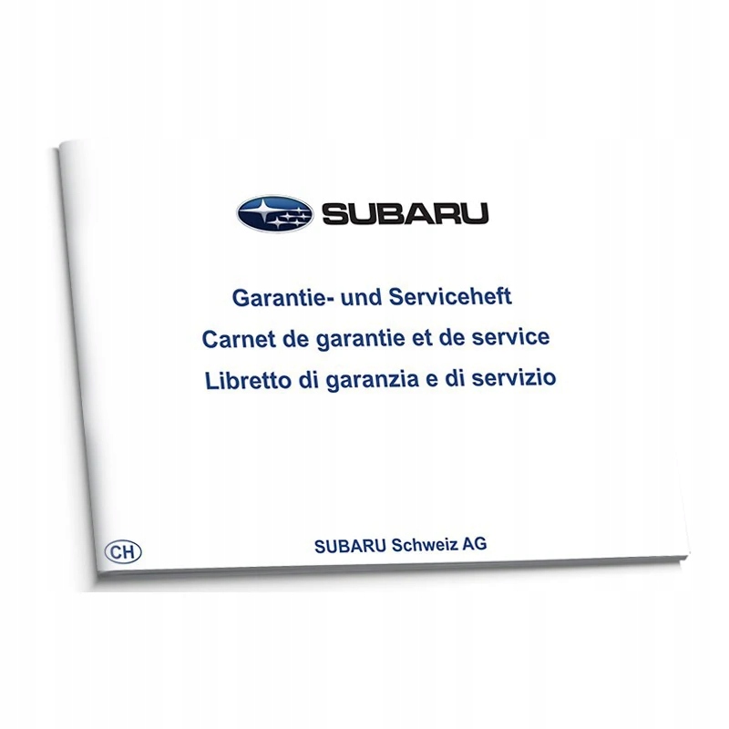 Subaru Французька Чиста Сервісна Книга