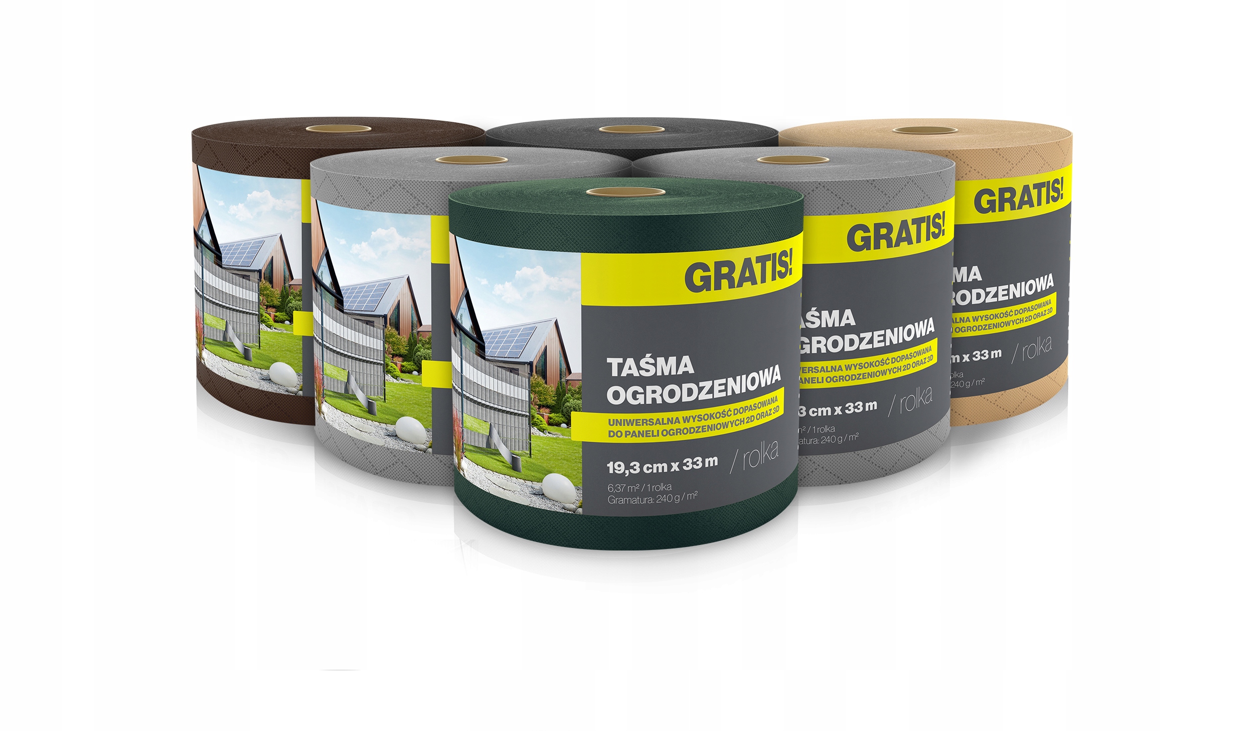 TAŚMA OGRODZENIOWA PŁOT OGRODZENIE 19,3cmx33m LUX Kolor szary