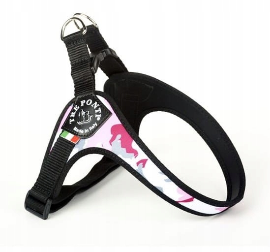 Szelki dla psa Mops Shih Tzu Shiba 50-67cm Tre Ponti różowy kamuflaż