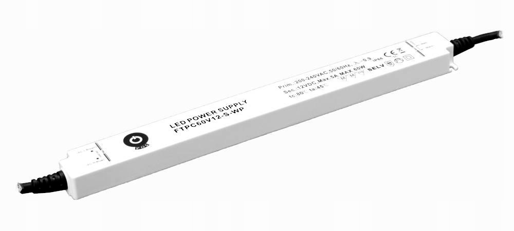 Zasilacz Led 24V/2.5A, CV, IP66, slim plastic case