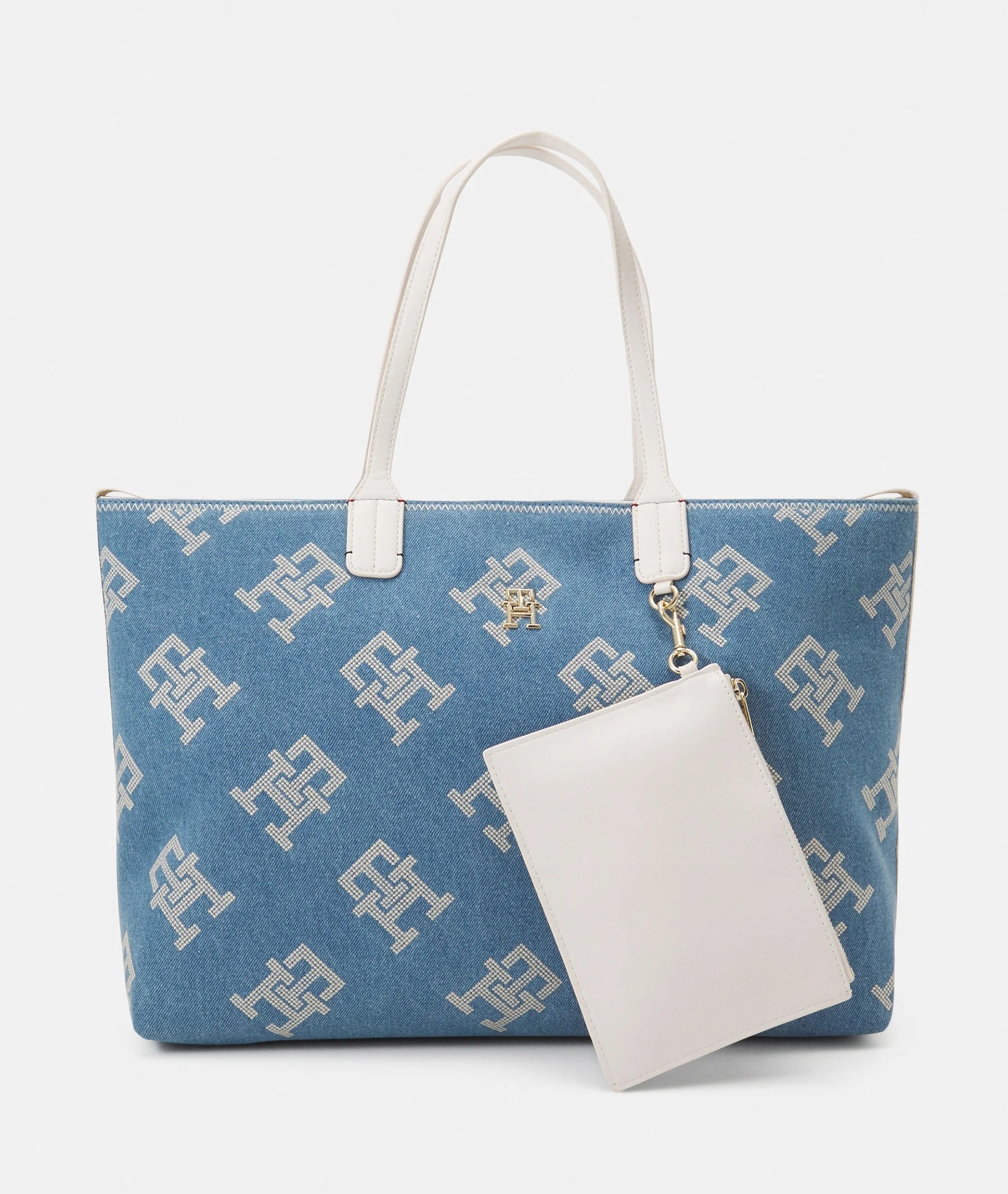 Tommy Hilfiger nákupní taška Iconic Tommy Tote Check modrá velká