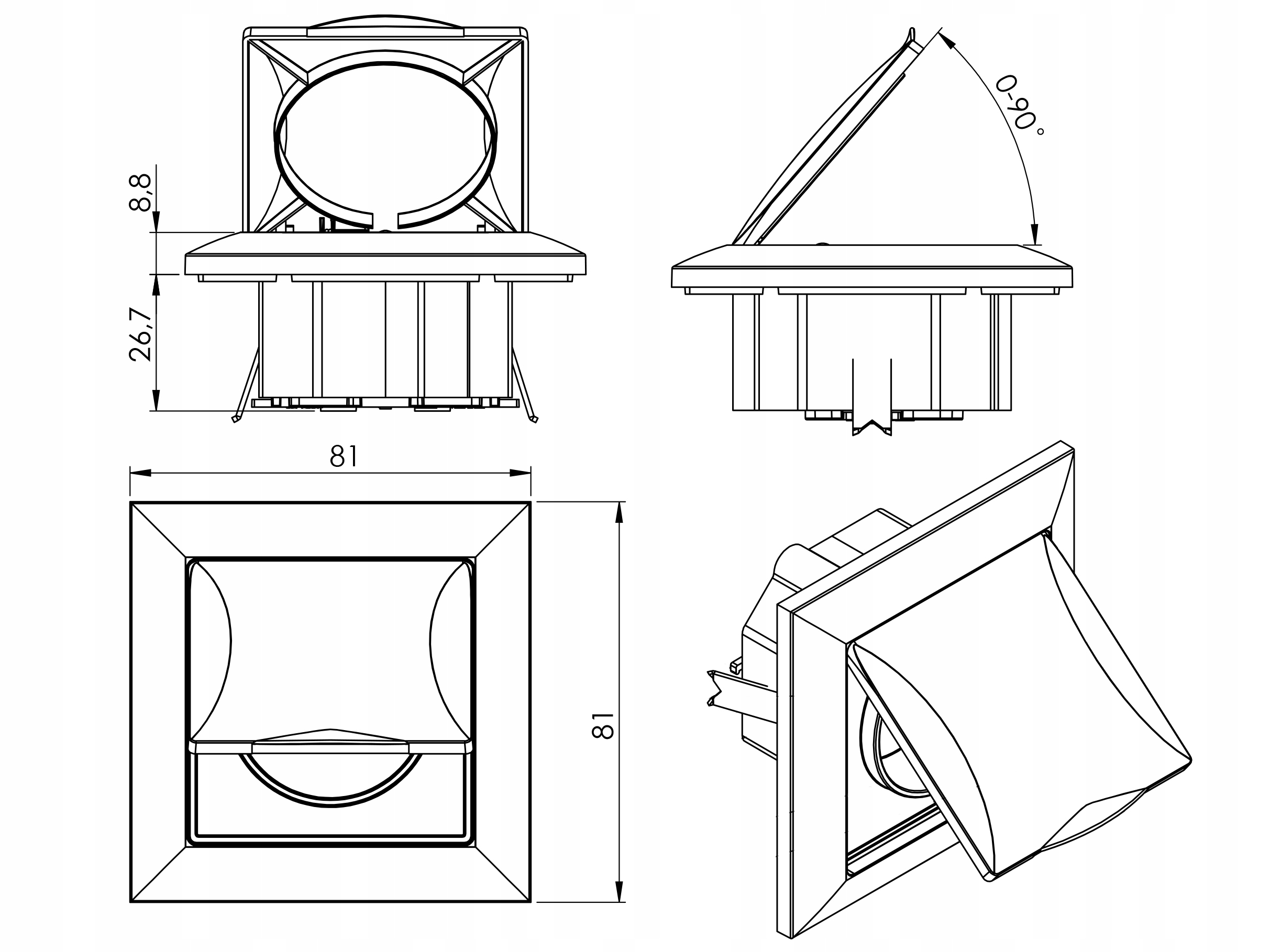 OPAL biały Gniazdo łazienkowe kuchenne Liczba gniazdek 1 szt.