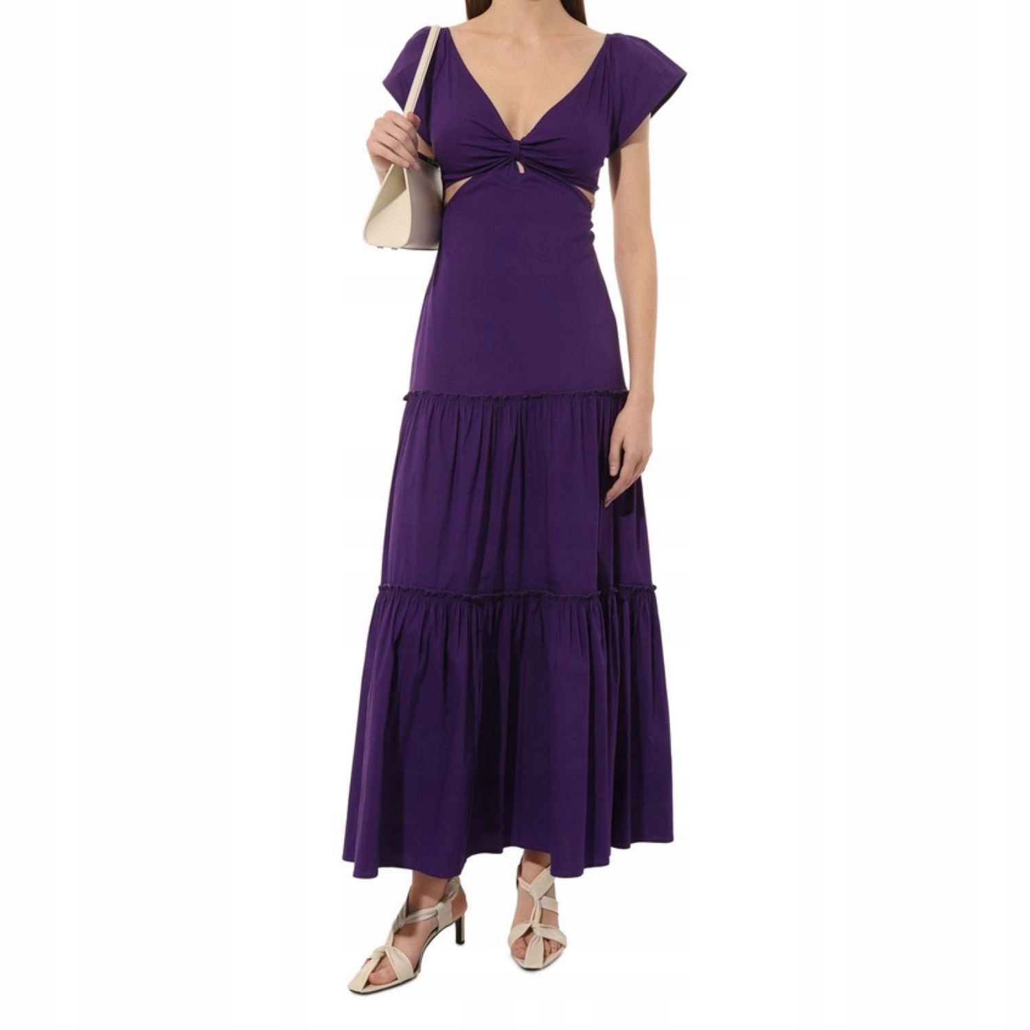Dámské koktejlové maxi Šaty Liu Jo , fialové, hladké, dlouhé vel. Eu 34