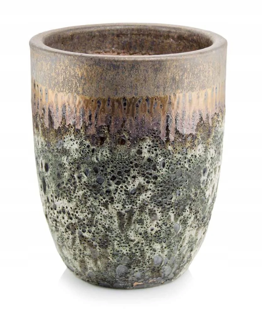 Donica Mrozoodporna Ceramiczna Złota Ogrodowa Wysoka 25X30 CM