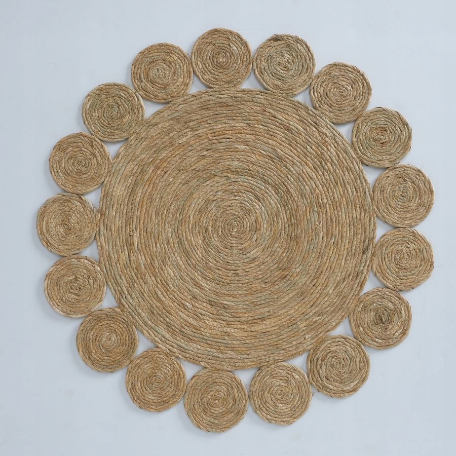 24h Dywan jutowy okrągły dekoracyjny boho Malea