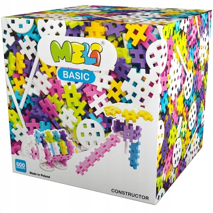 KLOCKI konstrukcyjne Wafle MELI Basic Constructor Pink 600 3+