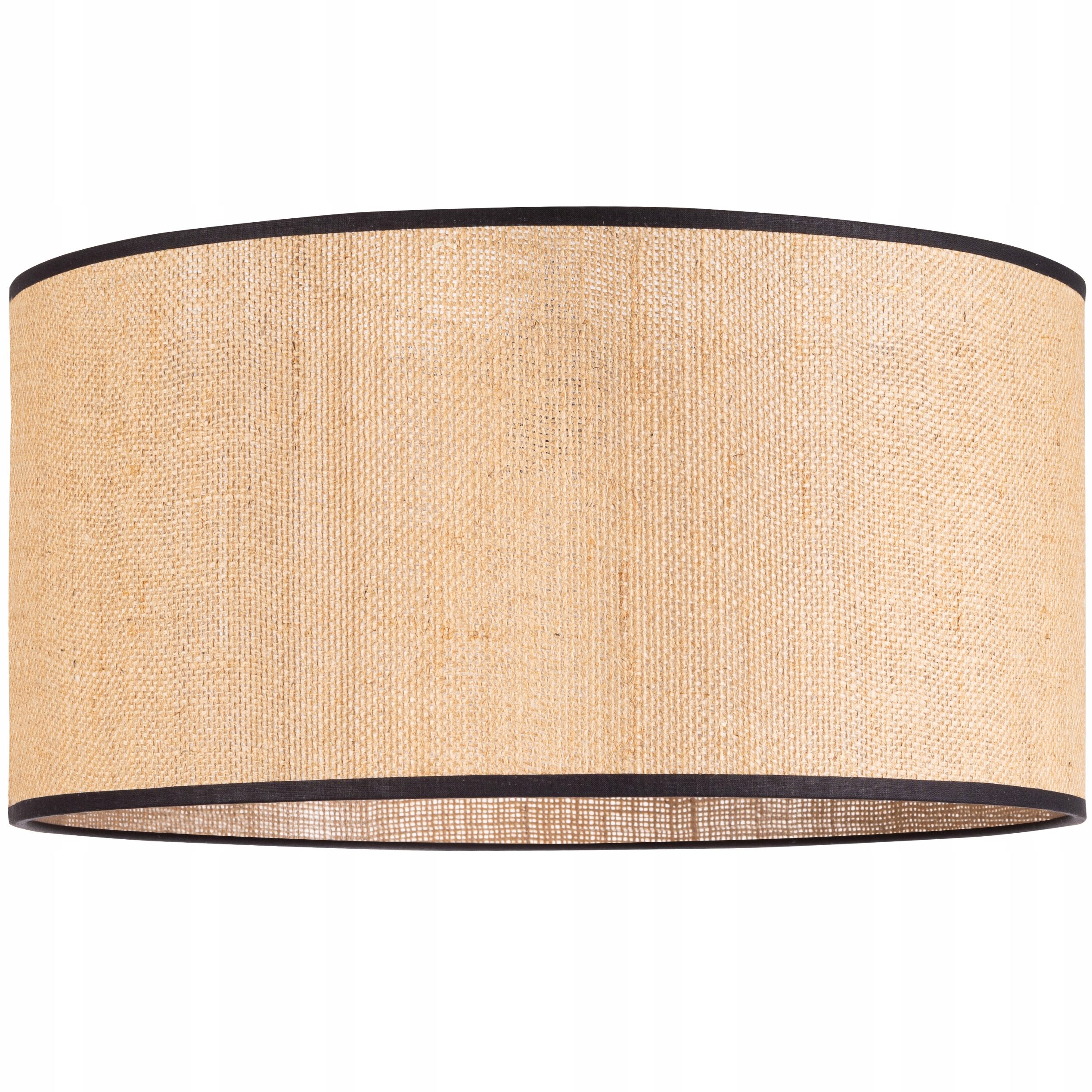 Abażur Rustykalny okrągły walec tuba 40cm Juta beżowy czarny