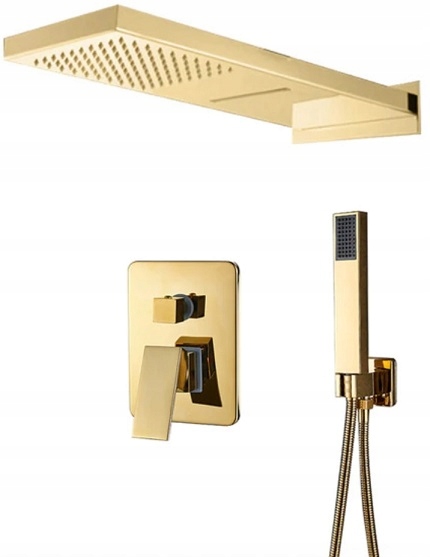 

Kran Bateria Prysznicowa Łazienkowa Złota Efekt v9