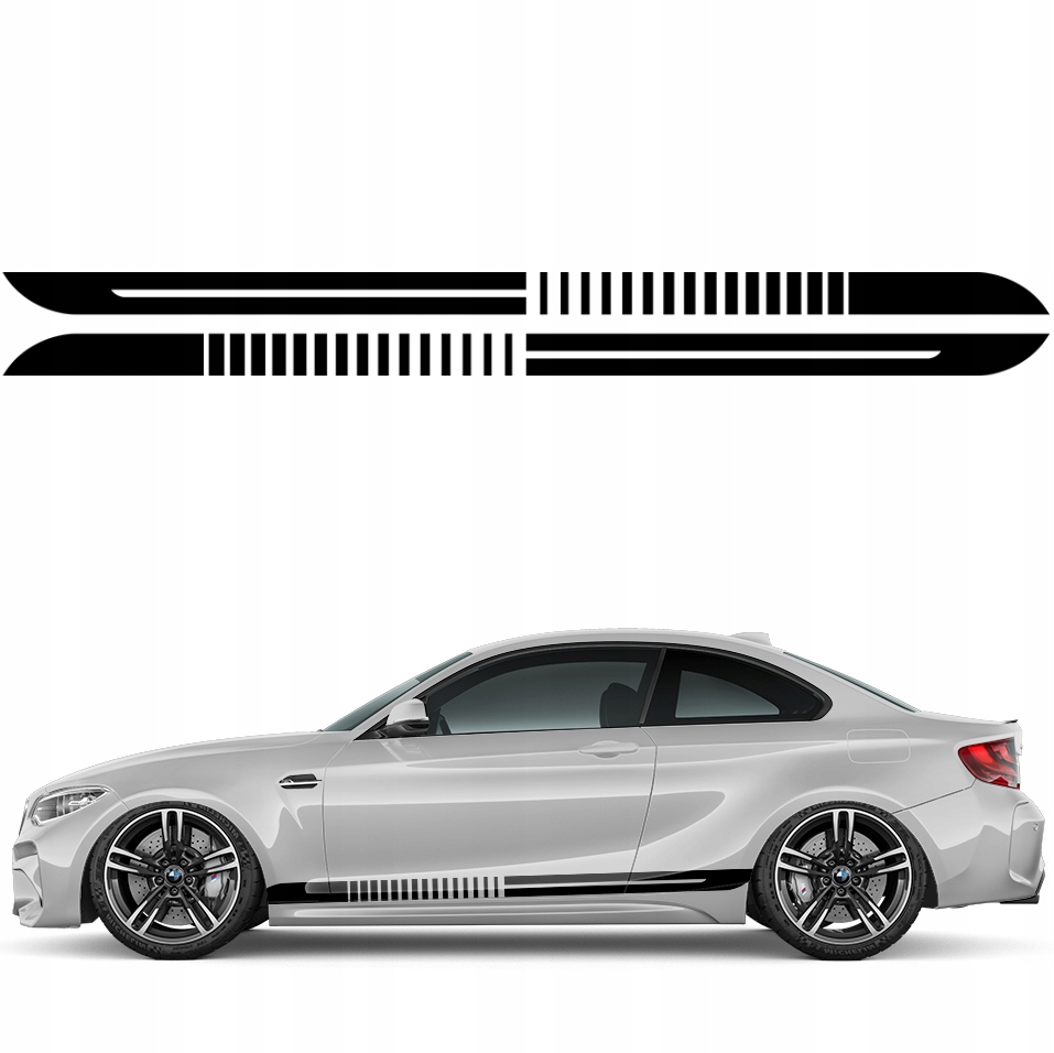 2x Nálepka Grafika na bok auta Sportovní Pásy Linie 8,5x210 Tuning