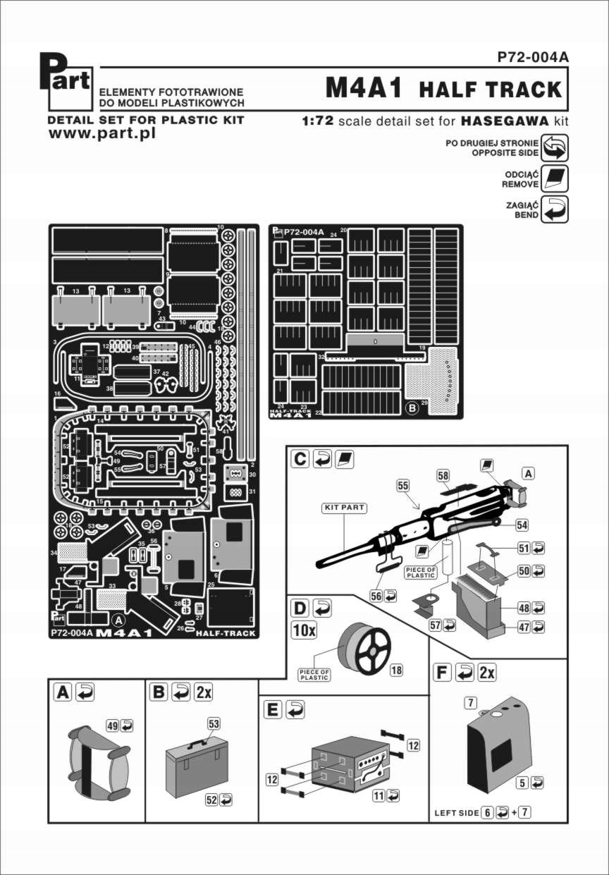 Part P72-004A 1/72 M4A1 Halftrack konverze (Hasegawa)